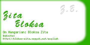 zita bloksa business card